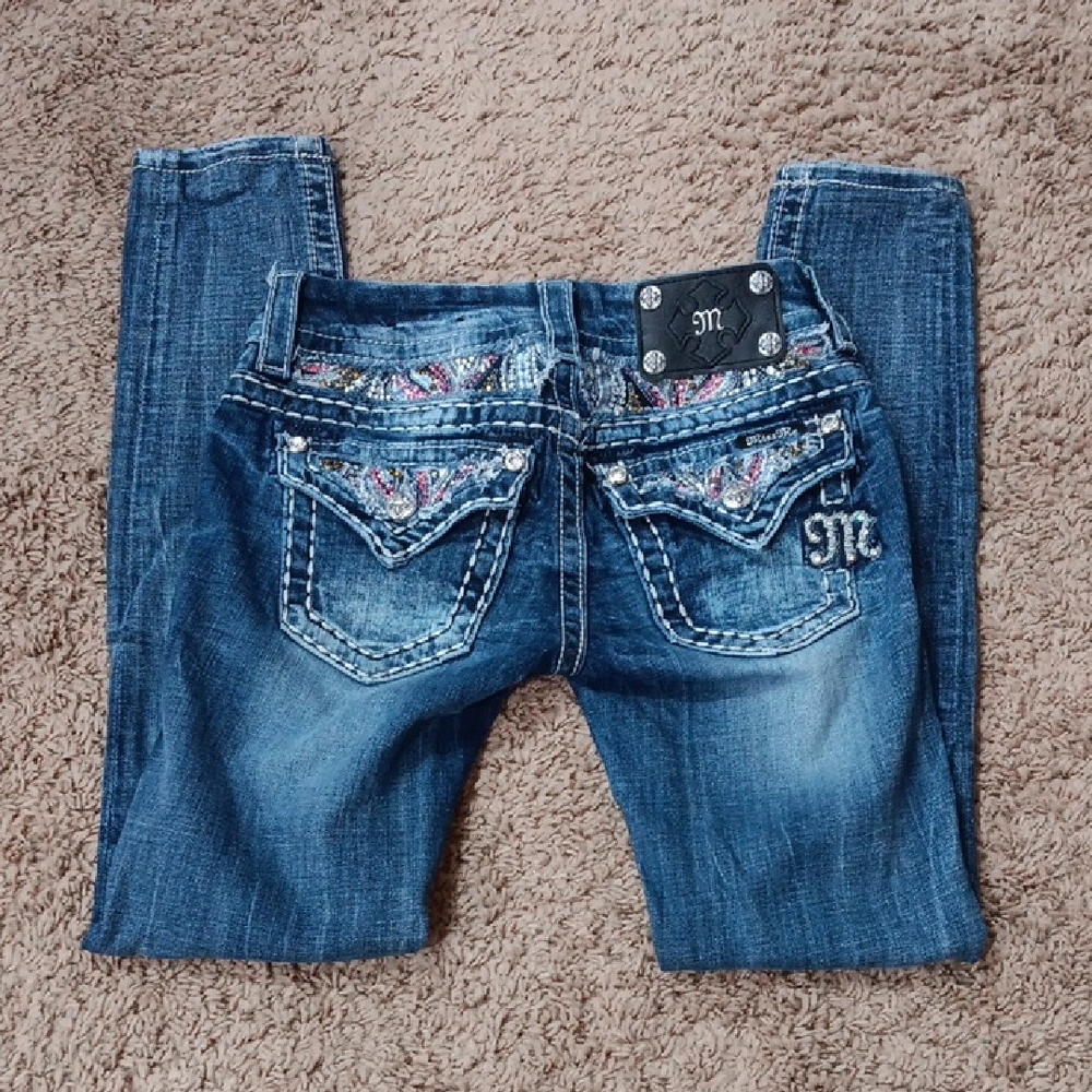 Embellished Blue Boot Cut Jeans